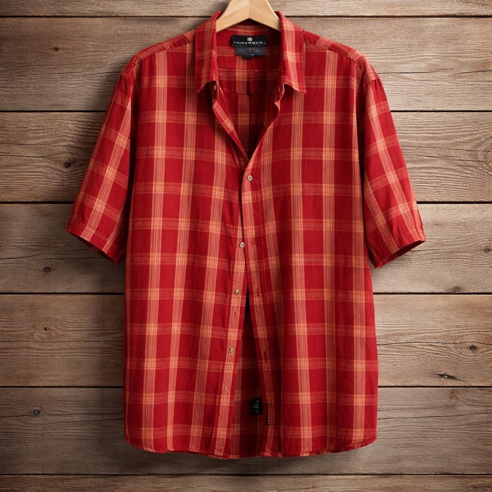 Consensus XL Plaid Sportswear Cotton Button Down Shirt